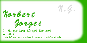 norbert gorgei business card